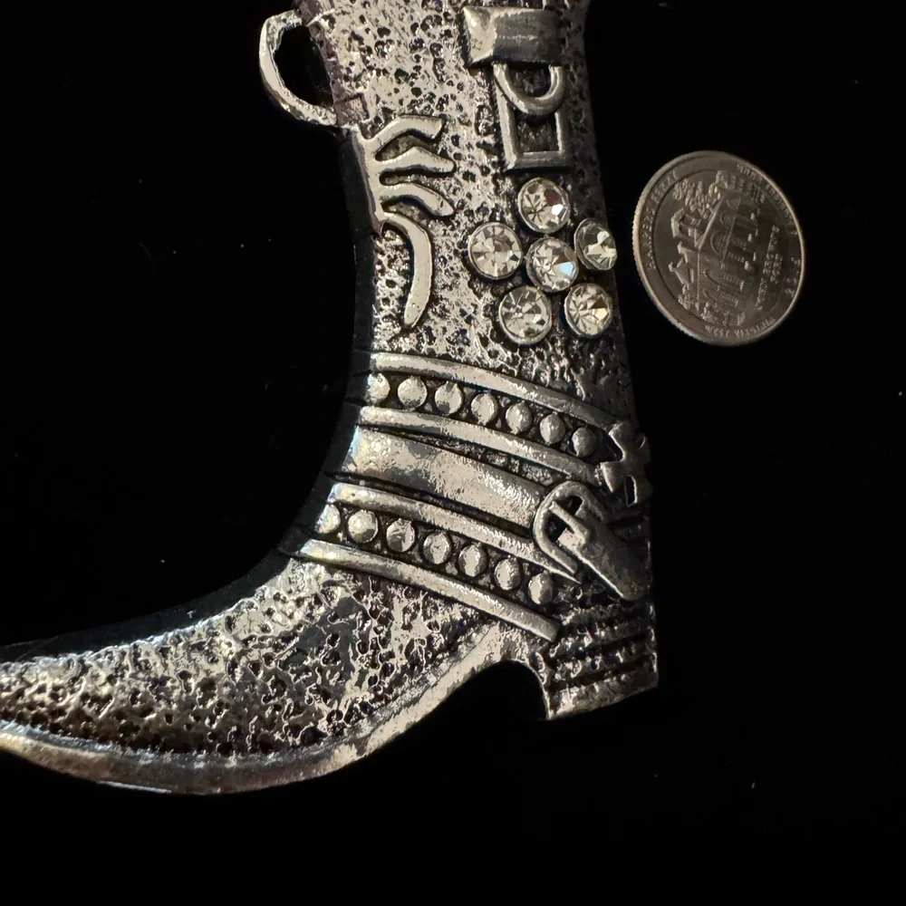 Silver Cowboy Boot‎ Pendant